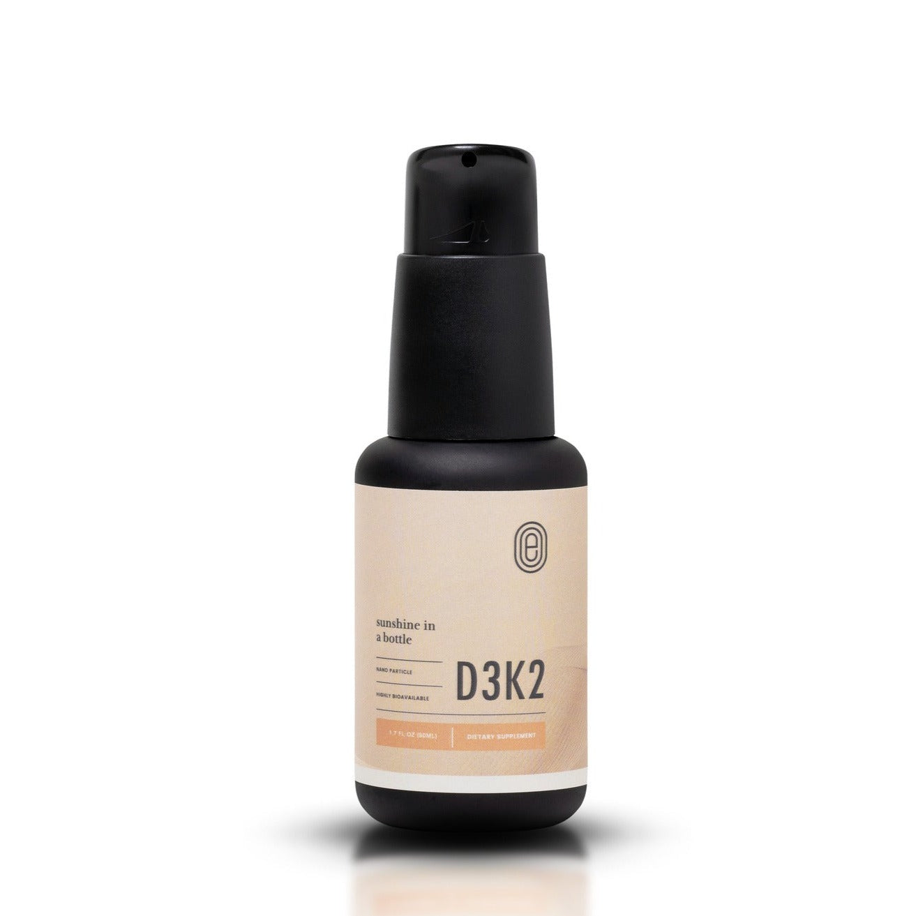 Bottle of D3K2 liposomal vitamin supplement promoting bone health and well-being
